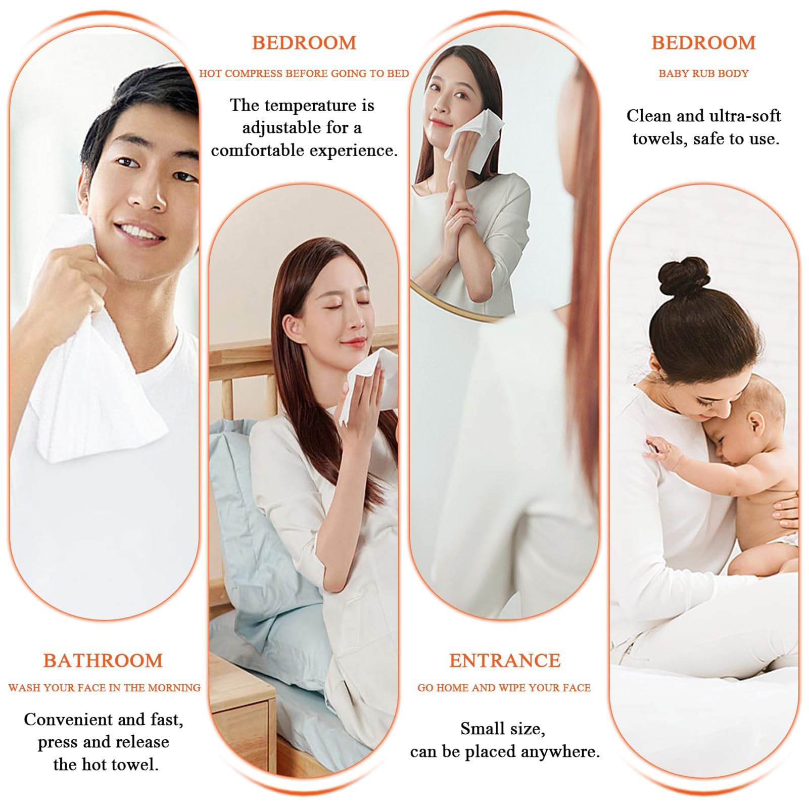 Handtuchwärmer Spender, Auto komprimierte Handtücher Heizung Maschine, einstellbar 45°C-65°C, 5-Sekunden-Heizung, ideal für Gesicht, Massage, Reinigung, warme Spa-Handtücher