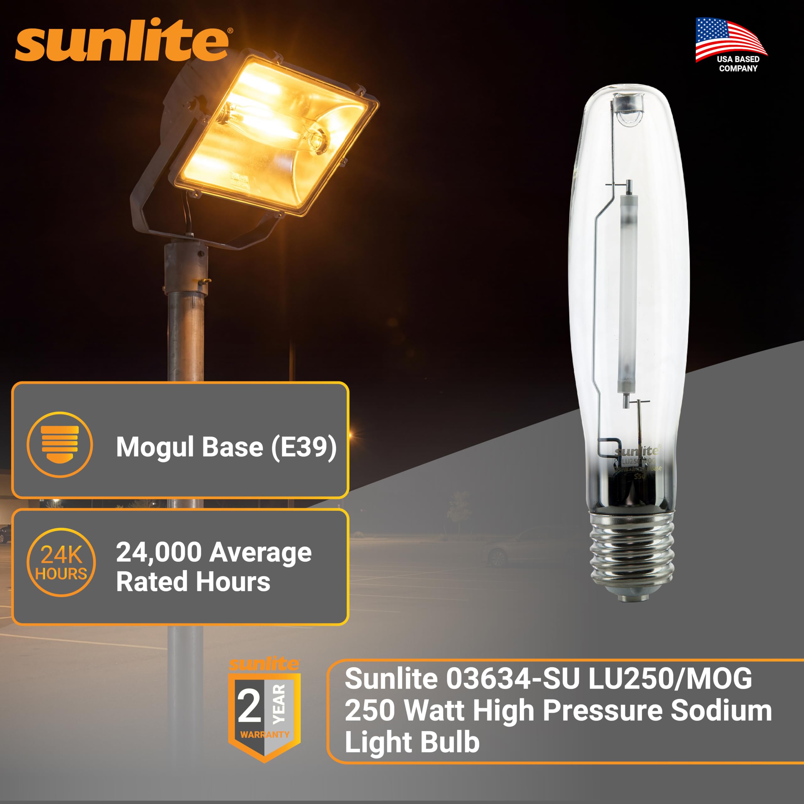 Sunlite 03634-SU LU250/MOG 250 Watt High Pressure Sodium Light