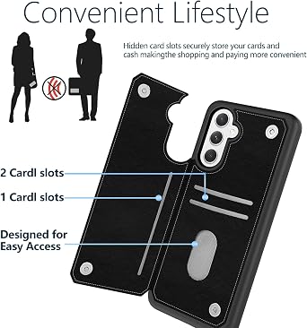 for Samsung Galaxy S23 FE Case Wallet with Card Holder PU Leather Kickstand Cash Slots Card Slots Case, Double Magnetic Clasp Durable Shockproof Cover 6.4, Green Maple Leaf