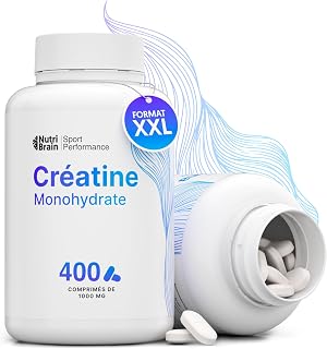 Créatine Monohydratée 3000 mg – 400 comprimés | Améliore la force, la masse musculaire, l'endurance, récupération, énergie et l'agilité mentale | Végan, Sans Gluten, Sans OGM | Pour Homme et Femme