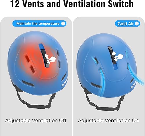 Miniatura 4 de Casco de esquí para adultos, casco de snowboard para hombres y mujeres jóvenes, casco de deportes de nieve certificado para esquí, snowboard
