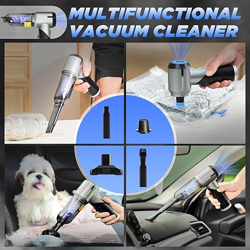 Miniatura 7 de Saker Aspiradora de mano portátil inalámbrica 17000PA Mini aspiradoras recargable plegable con motor sin escobillas para el hogar, oficina mascota