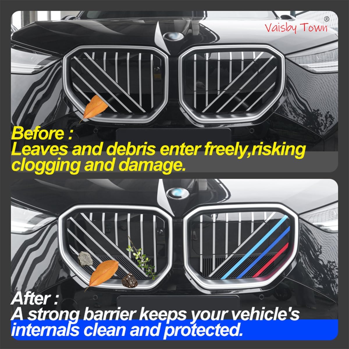 Automotive Front Grill Mesh Protector for BMW X3 2025-2026, MTri-Style 3-Color Stripes, Front Grille Inserts Radiator Cover Accessories