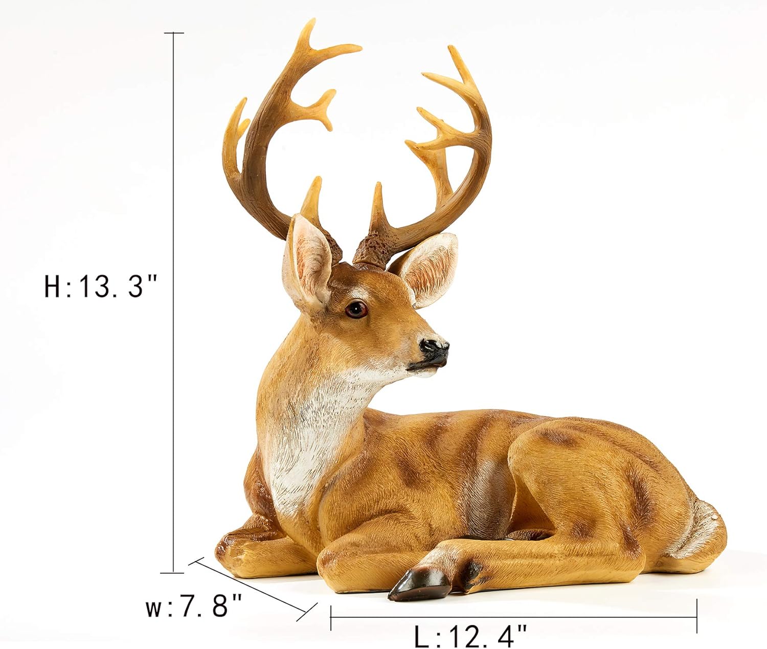 JHVYF 13" H Resin Buck Statue Home Office Decor Animal Figurine Deer Decorations Lawn Decor Housewarming Gift Garden Sculpture : Patio, Lawn & Garden