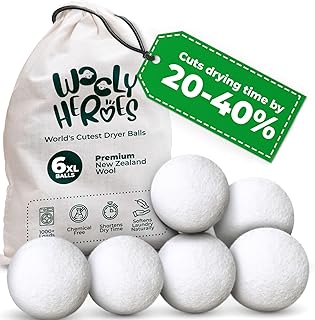 No More Dryer Sheets - Classic Wool Dryer Balls - XL 6-Pack Eco Dryer Balls - Dryer Balls Laundry Reusable - Softens Laund...