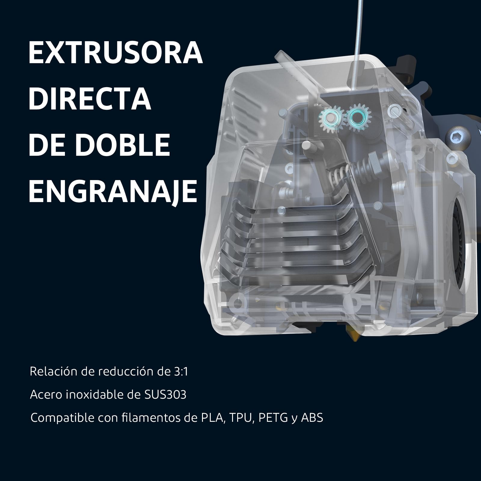 ELEGOO Neptune 3 Pro Impresora 3D, 180mm/s Velocidad de Impresión, Nivelación Automática de 36 Puntos, Extrusora Directa de Doble Engranaje, Pantalla Capacitiva Desmontable, 225x225x280 mm³
