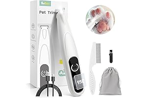 Quietest Dog Nail Clippers Ever! Dog Grooming Kit with Silent Paws Clippers, LED Light