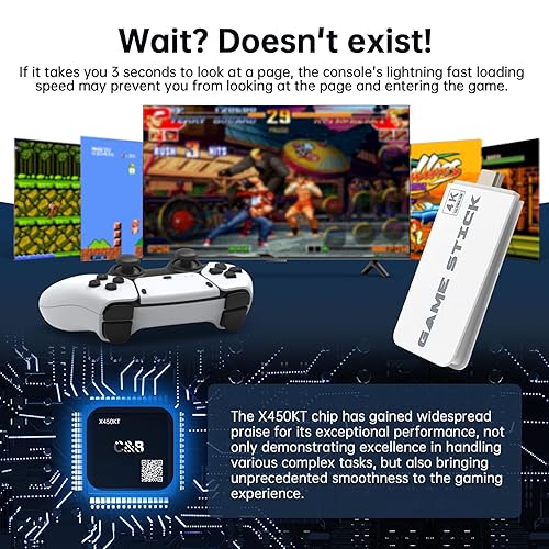 Miniatura 6 de Consola de juegos retro, 23 emuladores incorporados con más de 20,000 juegos, palo de juego de salida HDMI 4k, palo conectado a la TV, juegos de