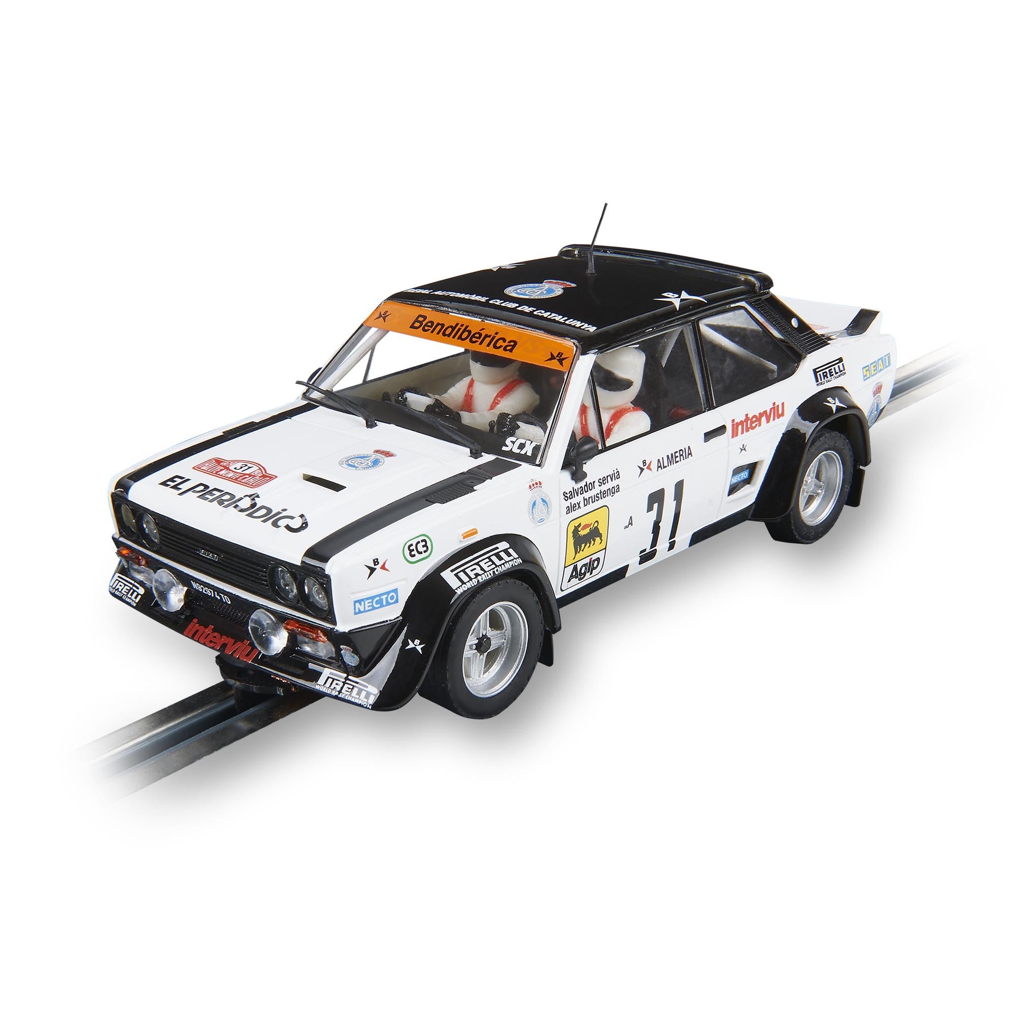 SCALEXTRIC - Vehículo de Carreras Advance - Coche Slot - Escala 1:32 (Abarth 131 - S. Servià - Montecarlo '79)