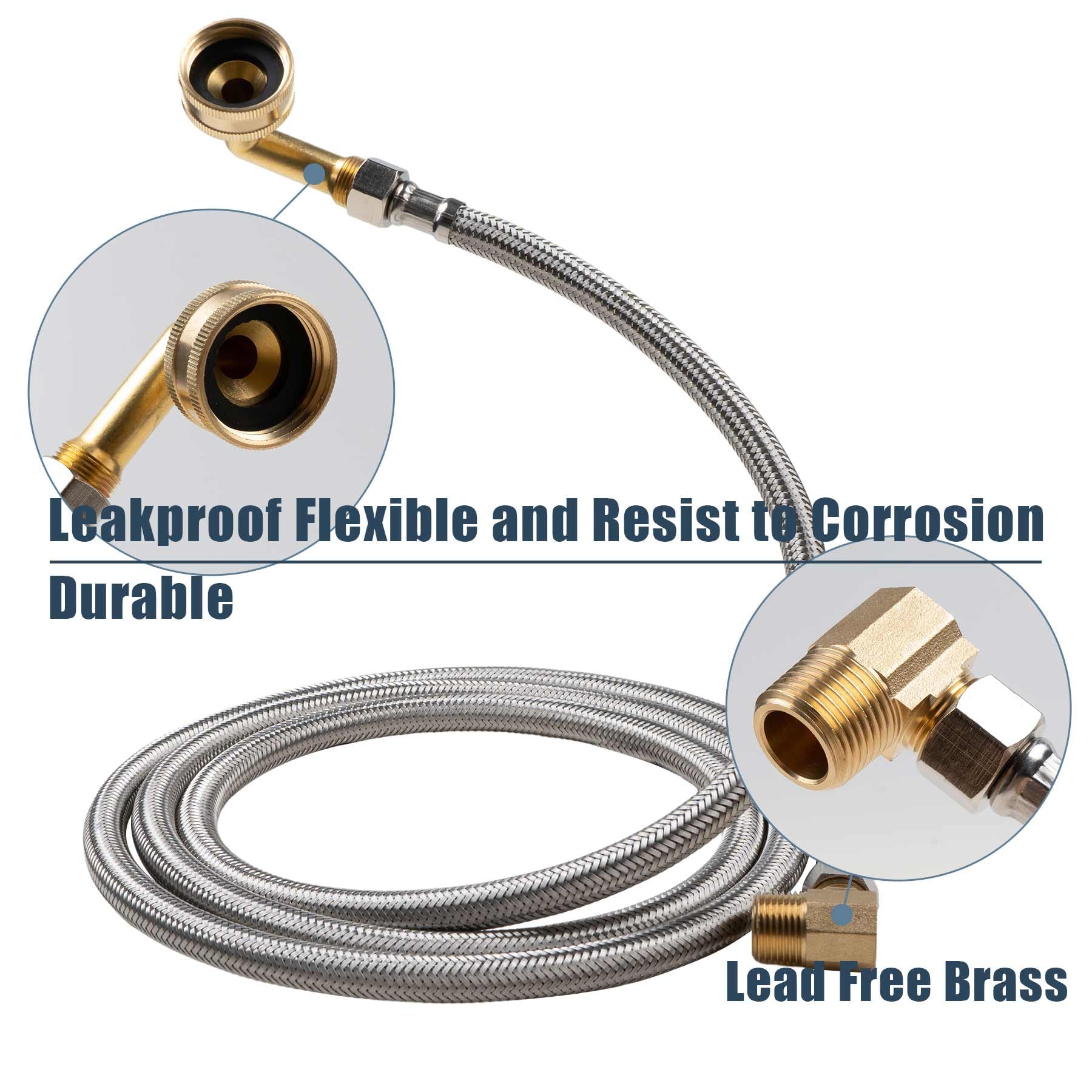 10 Ft Dishwasher Installation Kit, 3/8Inch Compression Connections, 2 Connect
