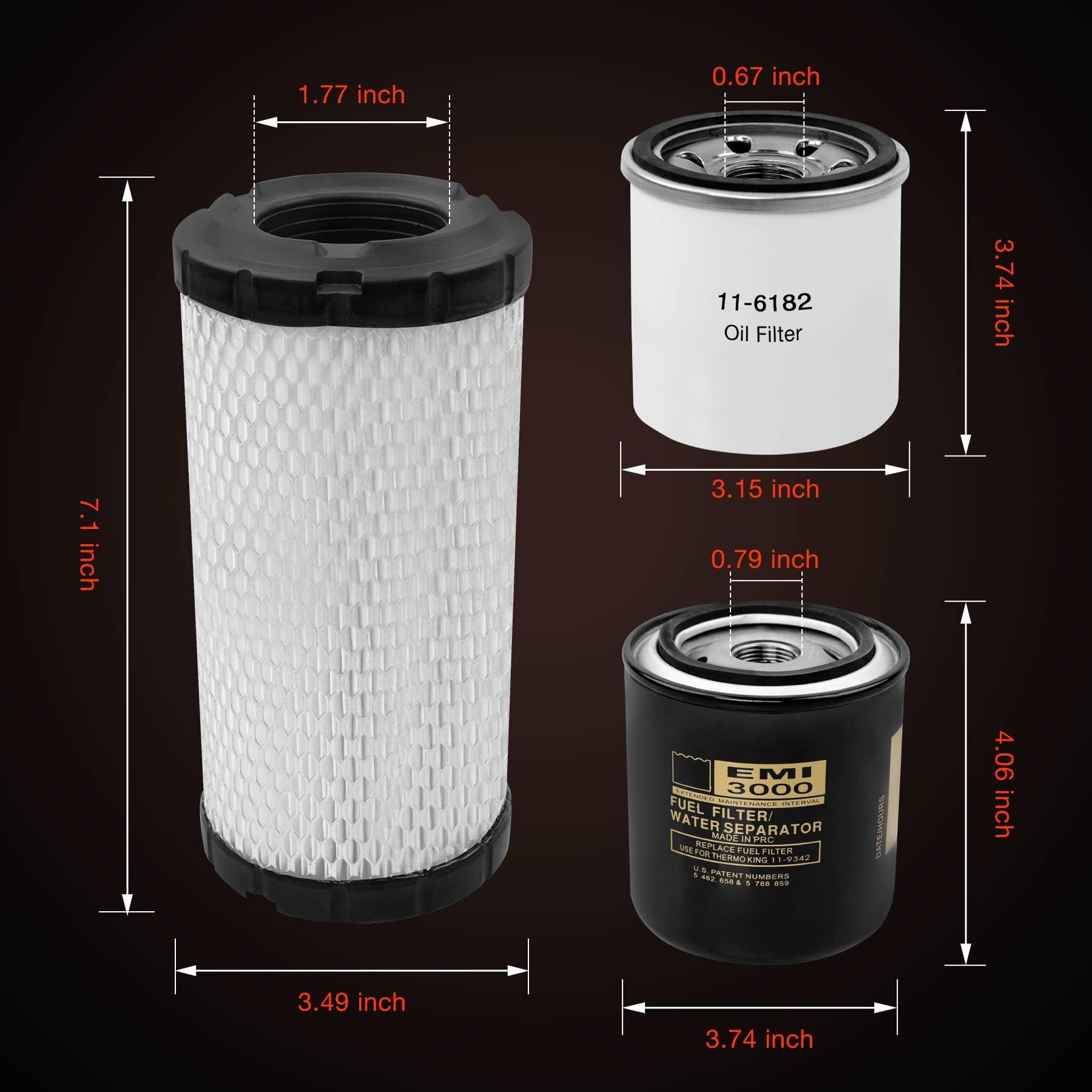 Amazon.com: 11-6182 11-9059 11-9342 Oil/Fuel/Air Filter Kit