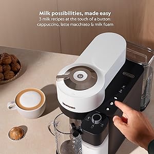 Nespresso Vertuo Lattissima Coffee & Espresso Maker by De'Longhi, Matte White and Glossy