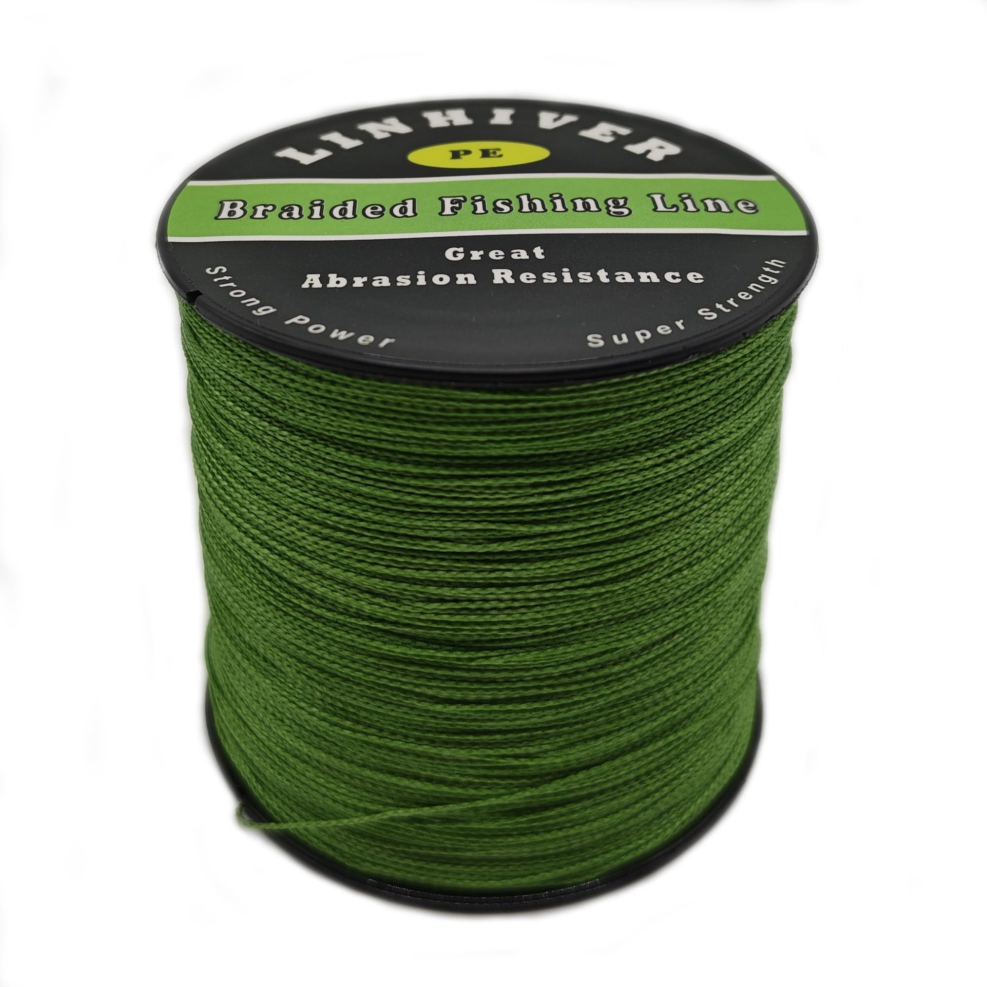 LinHiver Braided Fishing Line, Strong Power, Great Abrasion Resistance, Thin Diameter, No Stretch, Low Memory and High Sensitivity(547Yds, 30LB, 4 Strands, Green camo)