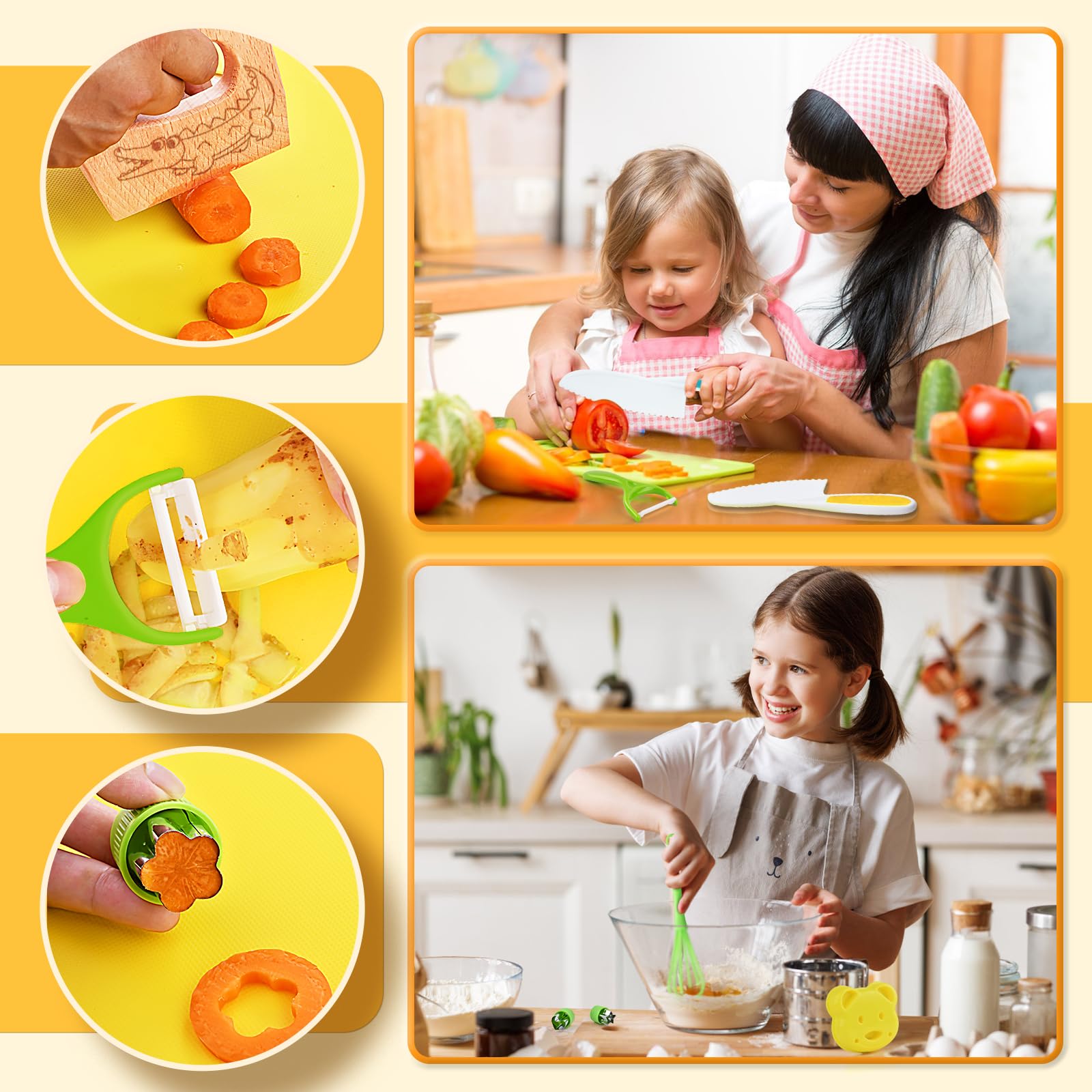 Lixiluxia Couteaux de Cuisine pour Enfants, Couteau Enfant Qui ne Coupe pas, Ustensiles de Lixiluxia Couteaux de Cuisine pour Enfants, Couteau Enfant Qui ne Coupe pas, Ustensiles de
