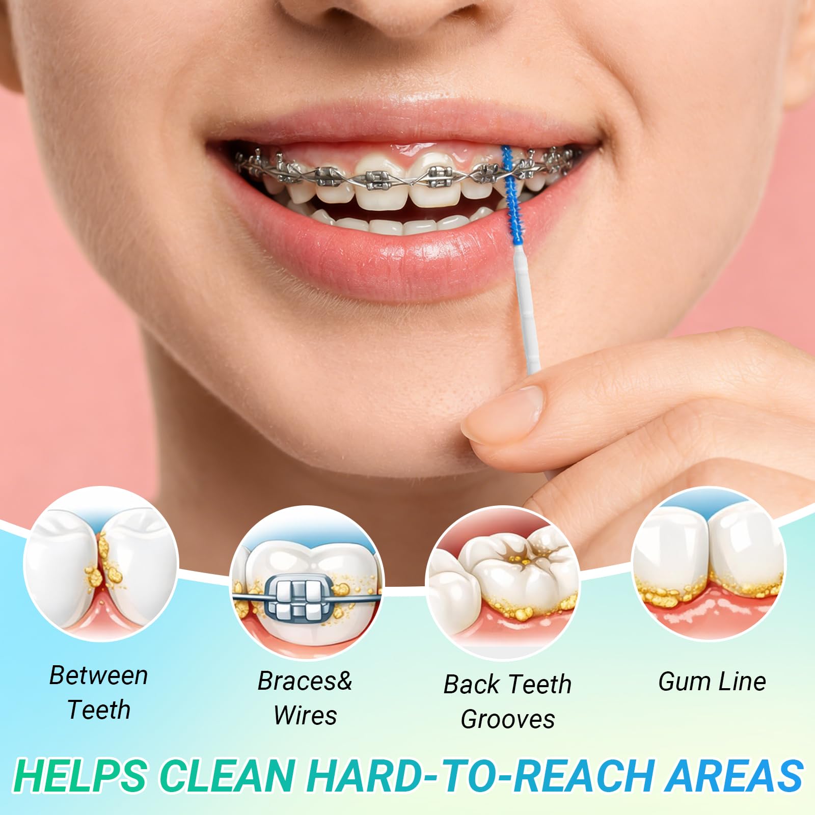 Cure Dent Plastique 2-en-1 Portable 400 Pièces Nettoyer Entre les Dents