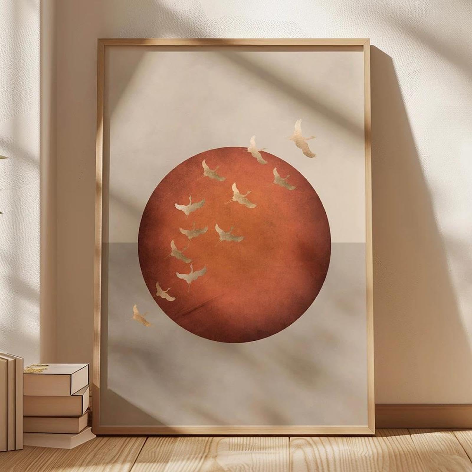 Baibexing Abstract Flying Birds Canvas Painting Posters Prints Wall Art Picture Home Decor A13 21X30Cm Unframed