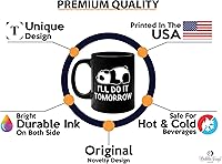 Vista 3 de Animal Lover Coffee Mug 11oz Black -I'll Do It Tomorrow - Funny Animal Panda Lover Zookeeper Eating Cute Panda