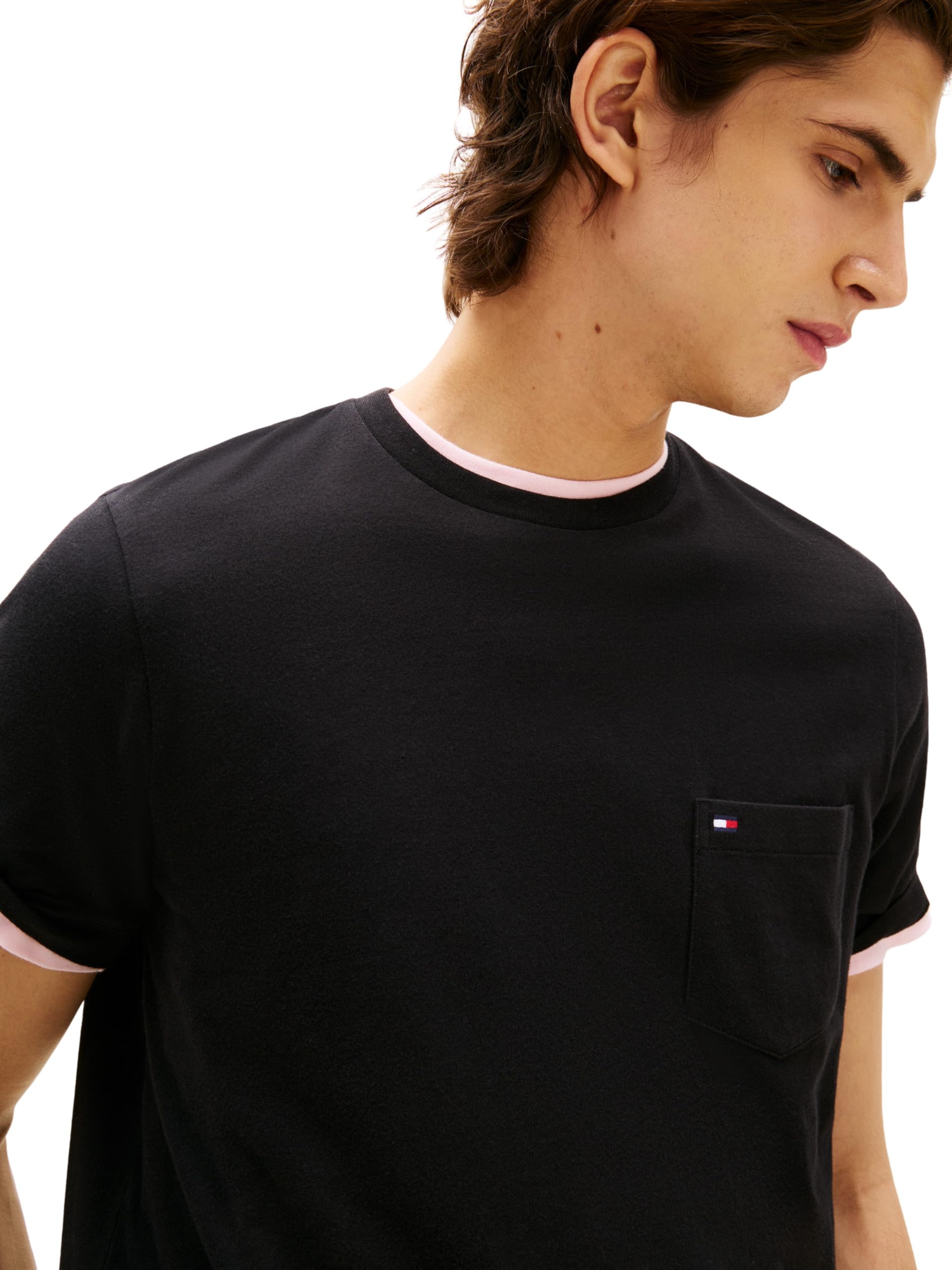 Tommy Hilfiger Herren T-Shirts Kurzarm Essential mit Brusttasche