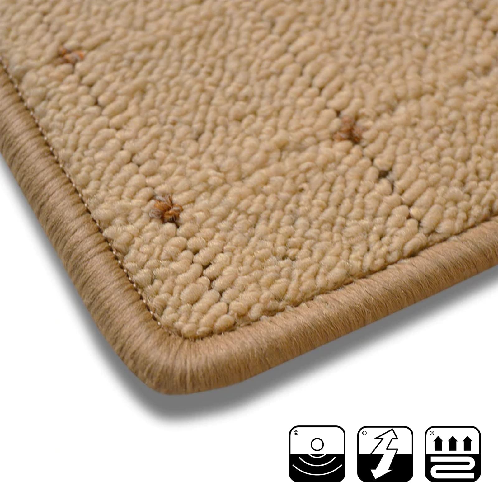 Floordirekt Bettumrandung Rapido - Hochwertige Verarbeitung - Bettvorleger Teppichläufer - 3-teilig - Läufer-Set in 3 Größen (B: 67 cm | L: 1 x 250 cm + 2 x 140 cm, Beige)