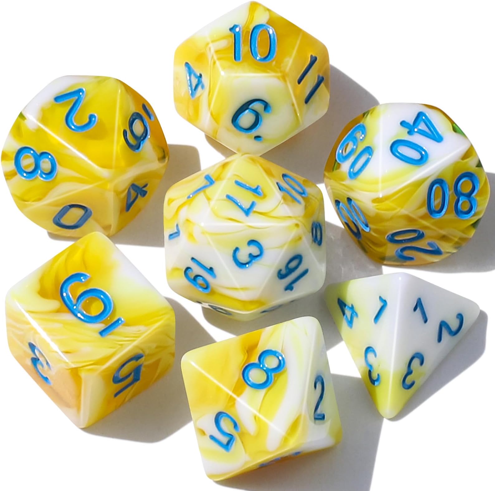 CiaraQ DND Polyhedral Dice Set with a Black Dice Bag for D&D RPG MTG Role Playing Table Games