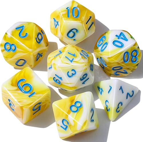 Vista 71 de CiaraQ DND - Juego de dados poliédricos con una bolsa de dados negra para juegos de mesa de rol D&D RPG MTG Rojo mezclado con naranja + purpurina