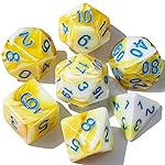 CiaraQ DND Polyhedral Dice Set with a Black Dice Bag for D&D RPG MTG Role Playing Table Games