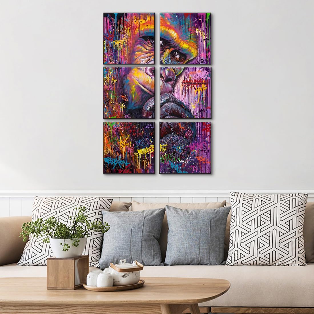 Amazon.co.jp: 動物 アートパネル 牛 壁掛け 絵画 寝室の装飾