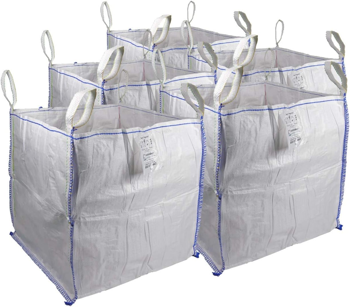 Sackmaker FIBC Big Bag - 1,000 kg SWL - Fully Certified - Builders Bag - Garden Waste Bag Extra Large (5 Packs), TB808080-5, White