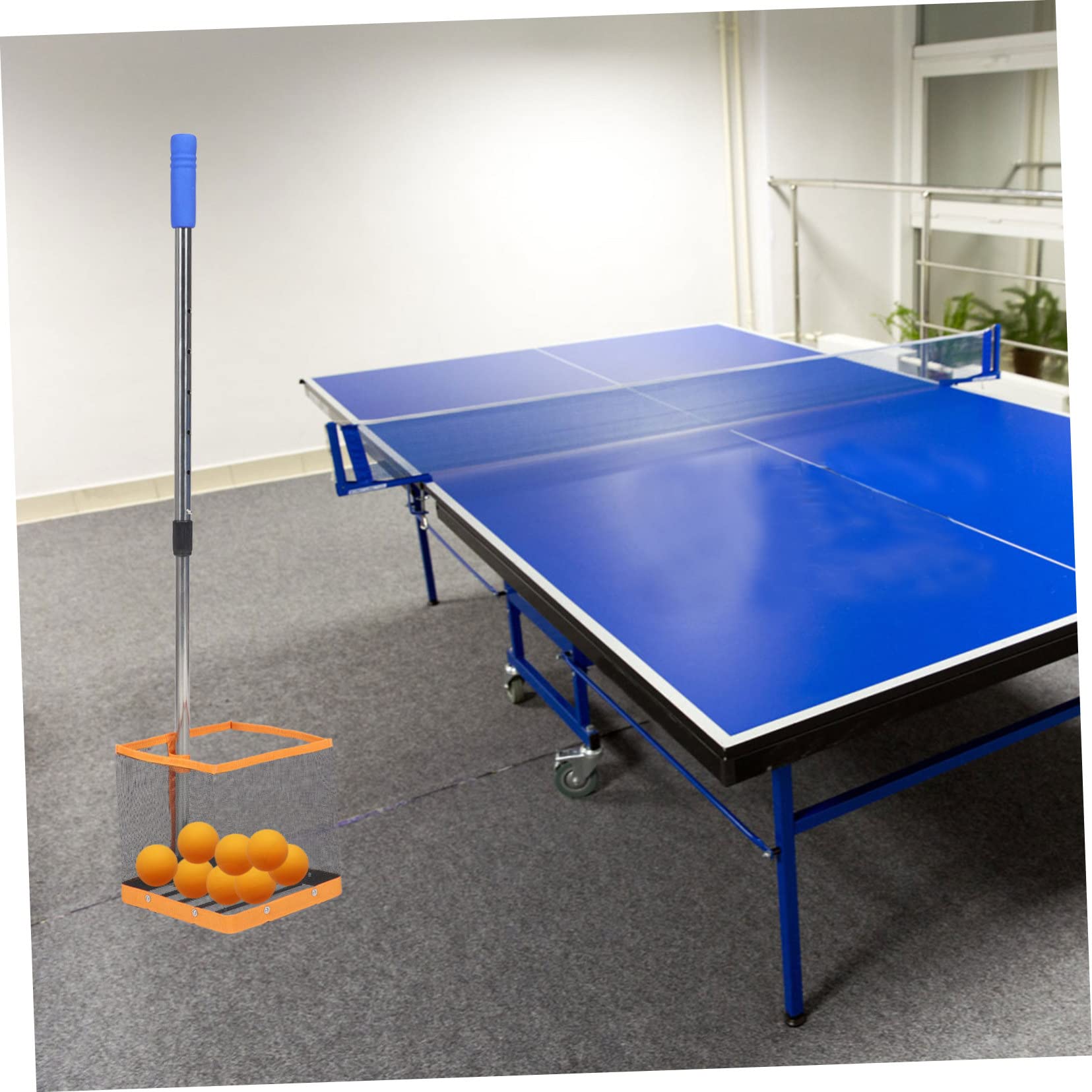 SUPVOX Telescopic Handle Table Tennis Picker Efficient Ball Collector with Durable Net Design for Easy Retrieval for Training Sessions and Playgrounds