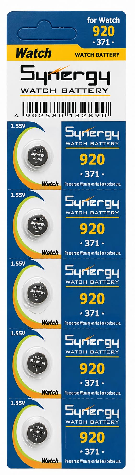 Synergy 920 (371) LR920 1.55V Alkaline Batteries for Wrist Watches (Pack of 5 Batteries)-image-17