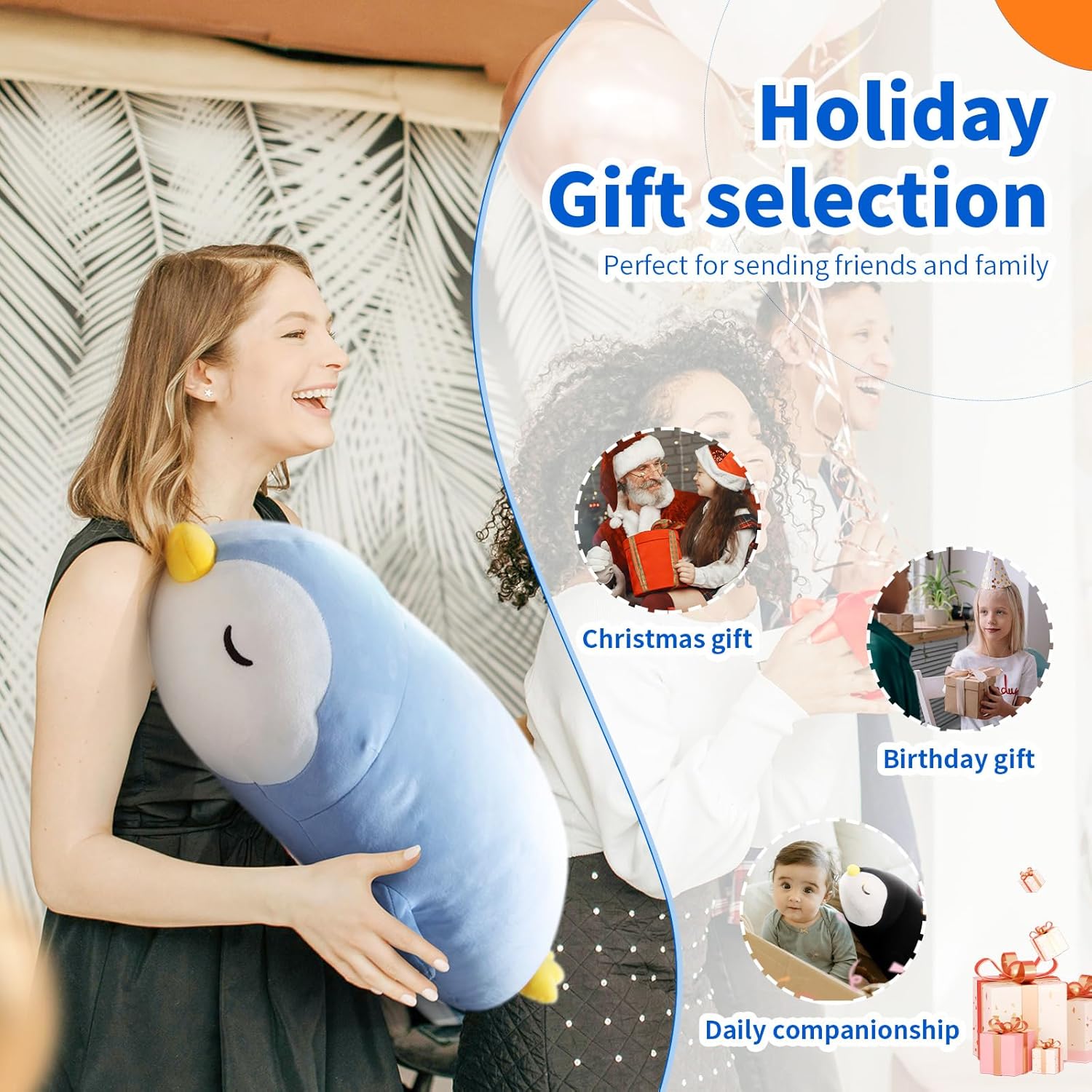 22" Penguin Stuffed Animal Plush Toy Large Cute Soft Body Pillow Kawaii Plushies for Girls, Gift for Kids Girl Boy Christmas Birthday - Image 8