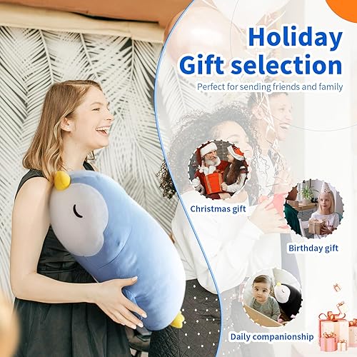 Vista 8 de 22" Penguin Stuffed Animal Plush Toy Large Cute Soft Body Pillow Kawaii Plushies for Girls, Gift for Kids Girl Boy Christmas Birthday 22.0 in