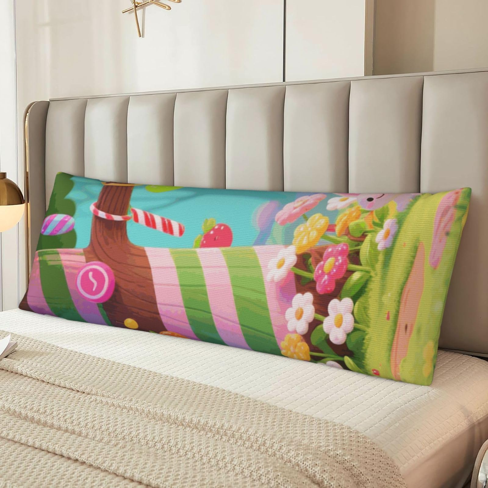 Candy Body Pillow Cover with Hidden Zipper 54"X20",Ultra Soft Microfiber Long Pillow Case Decorative Bedding Pillowcase Cushion Cover Cases for Bedroom Couch Sofa,Home Gifts