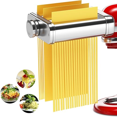 Accesorio para hacer pasta 3 en 1 para todos los mezcladores KitchenAid, accesorio de pasta de ayuda de cocina, incluye rodillo de hoja de pasta, 1