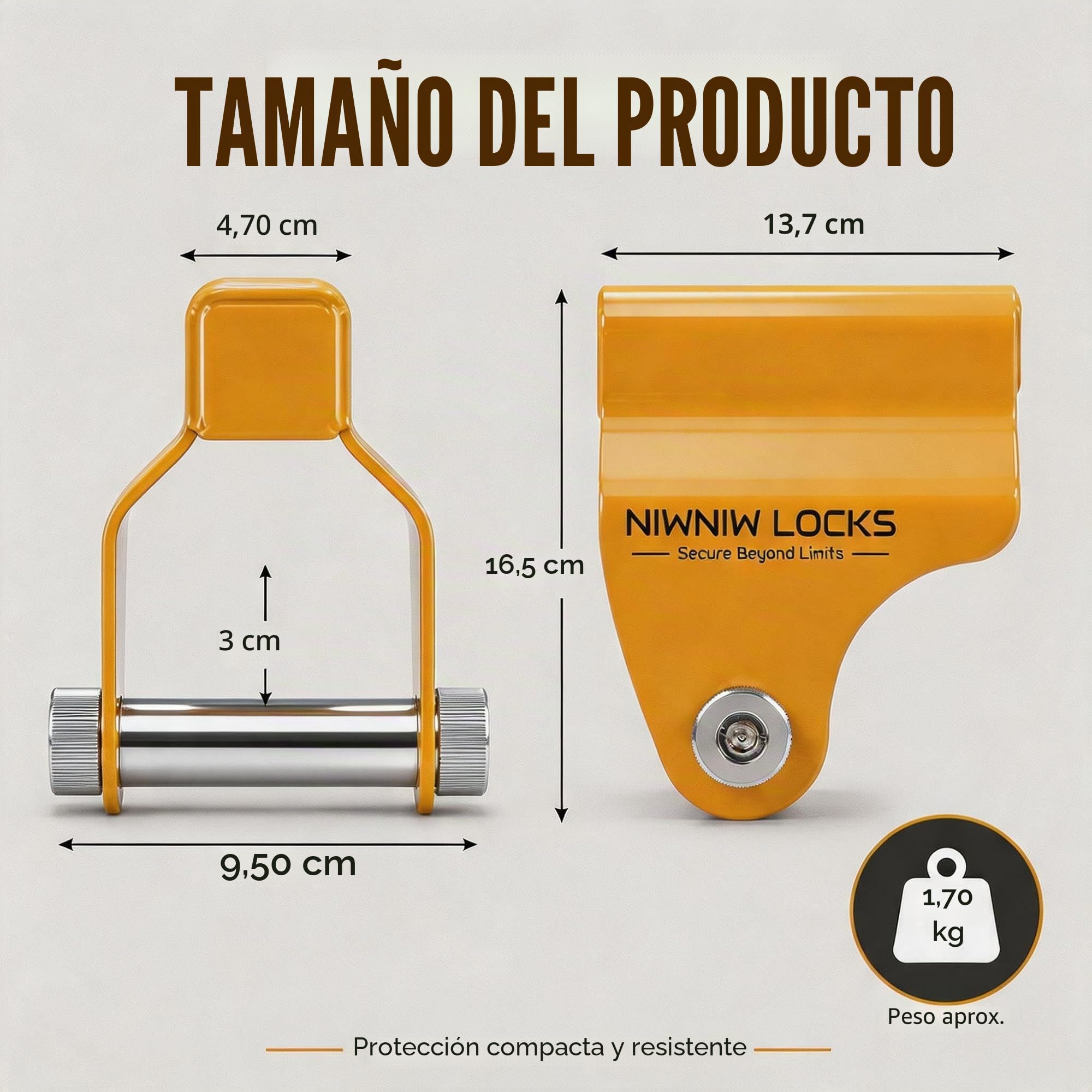NiwNiw Cerradura de enganche de caravana resistente, bloqueo antirrobo de alta seguridad para ALKO AKS1300/2004/3004 y AK130/160, protección de acoplamiento de remolque con acero reforzado