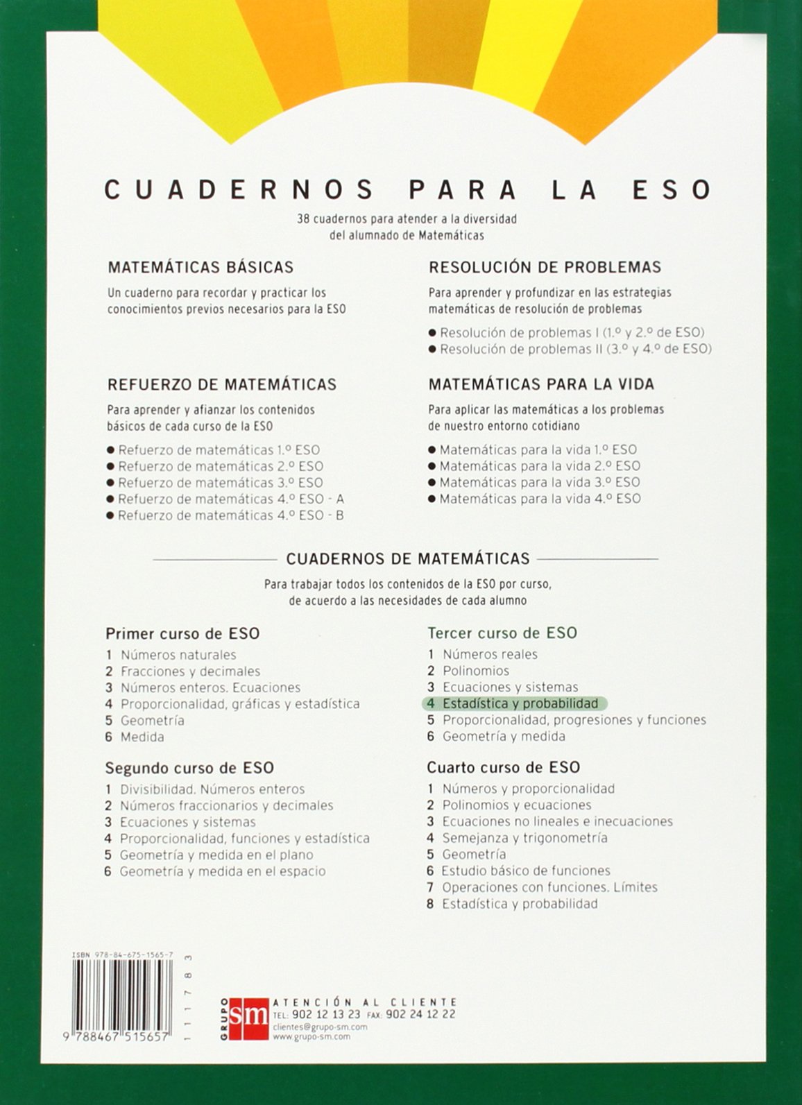 Cuaderno 4 de matemáticas. 3 ESO. Estadística y probabilidad - 9788467515657