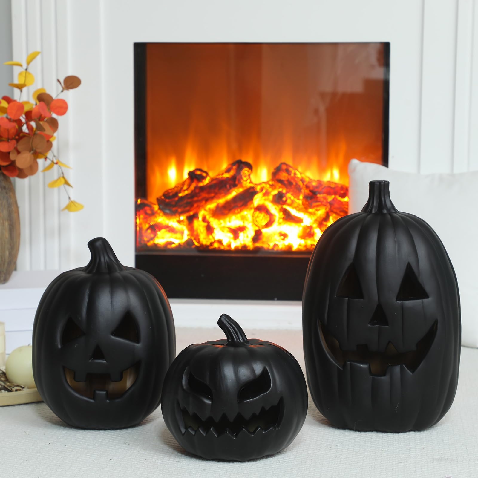 Amazon.com: Reallnaive 3 Pcs Black Halloween Jack O Lantern