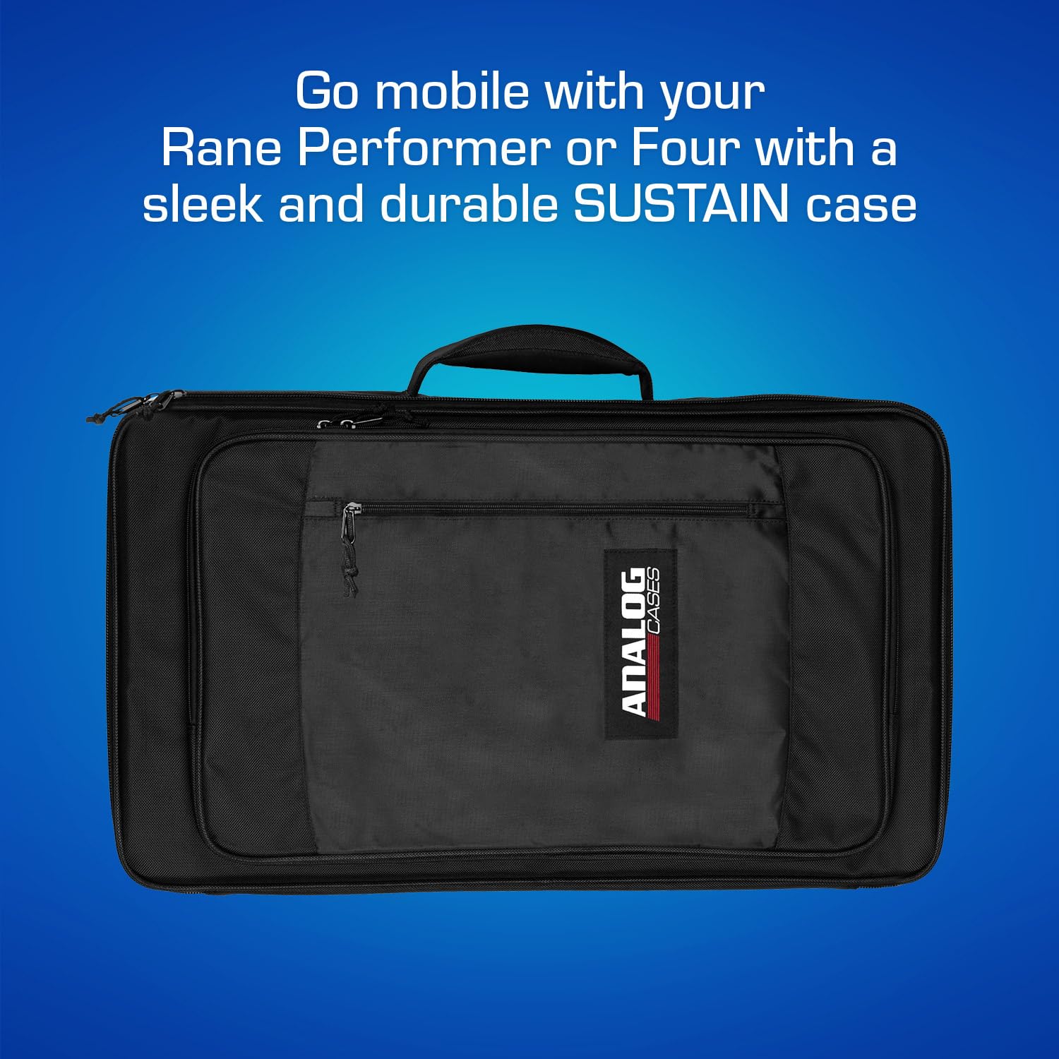 ANALOG CASES SUSTAIN Case For The RANE Performer/RANE Four - Custom-Fitted Padded SUSTAIN Travel Case with Backpack Straps