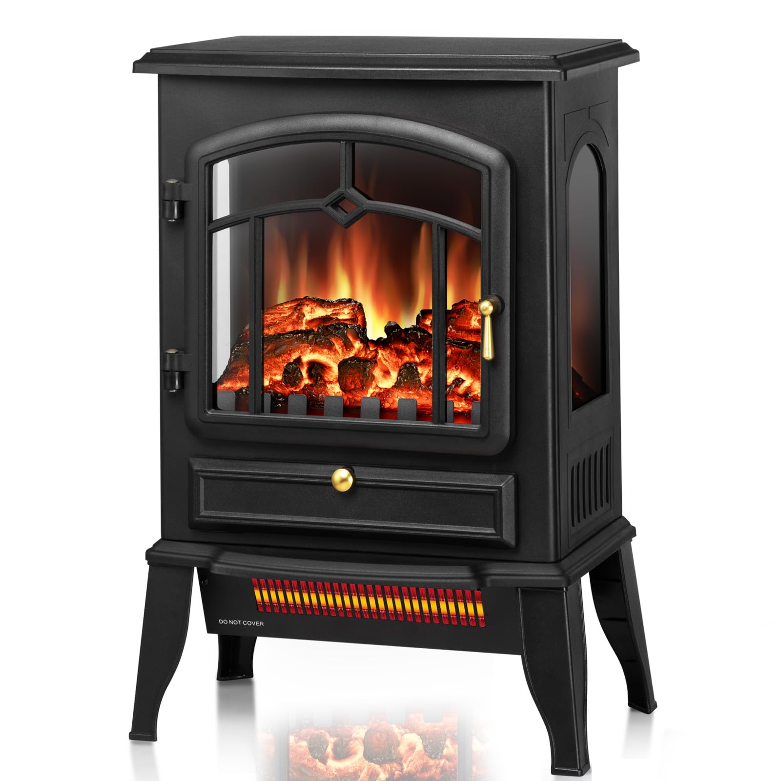 Photo 1 of **GLASS IS OUT OF PLACE****ZAFRO Freestanding Electric Fireplace Stove, Small Electric Fireplace Heater with Thermostat Control, 3D Realistic Flame,1000W/1500W & Overheating Protection, 22.28 inch