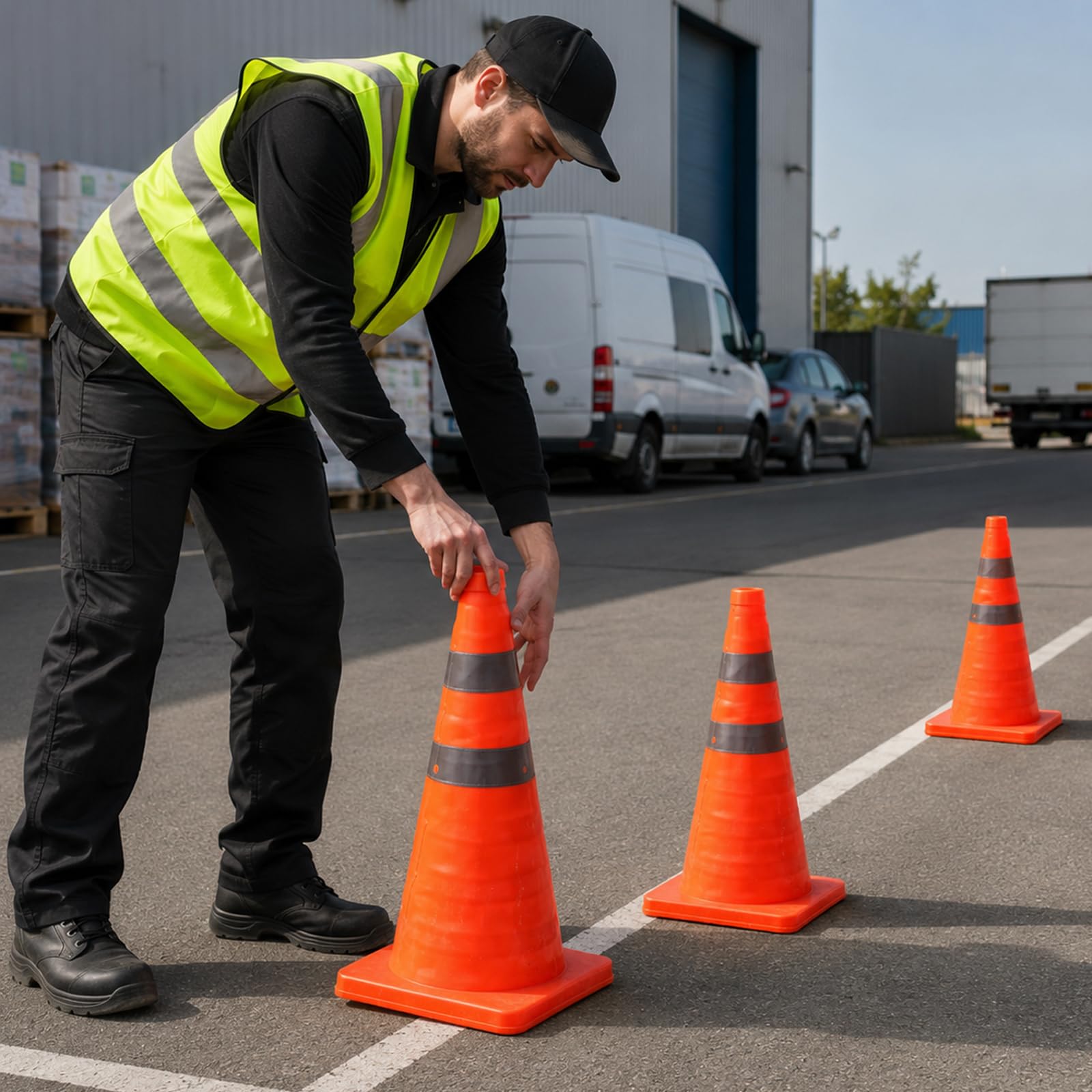 4 Pièces Cônes De Sécurité Pliables 45cm Cônes De Signalisation, Cône D'avertissement Réfléchissant Cône De Trafic Pliable Cônes De Sécurité Für Régulation du Trafic Et Chantiers Orange