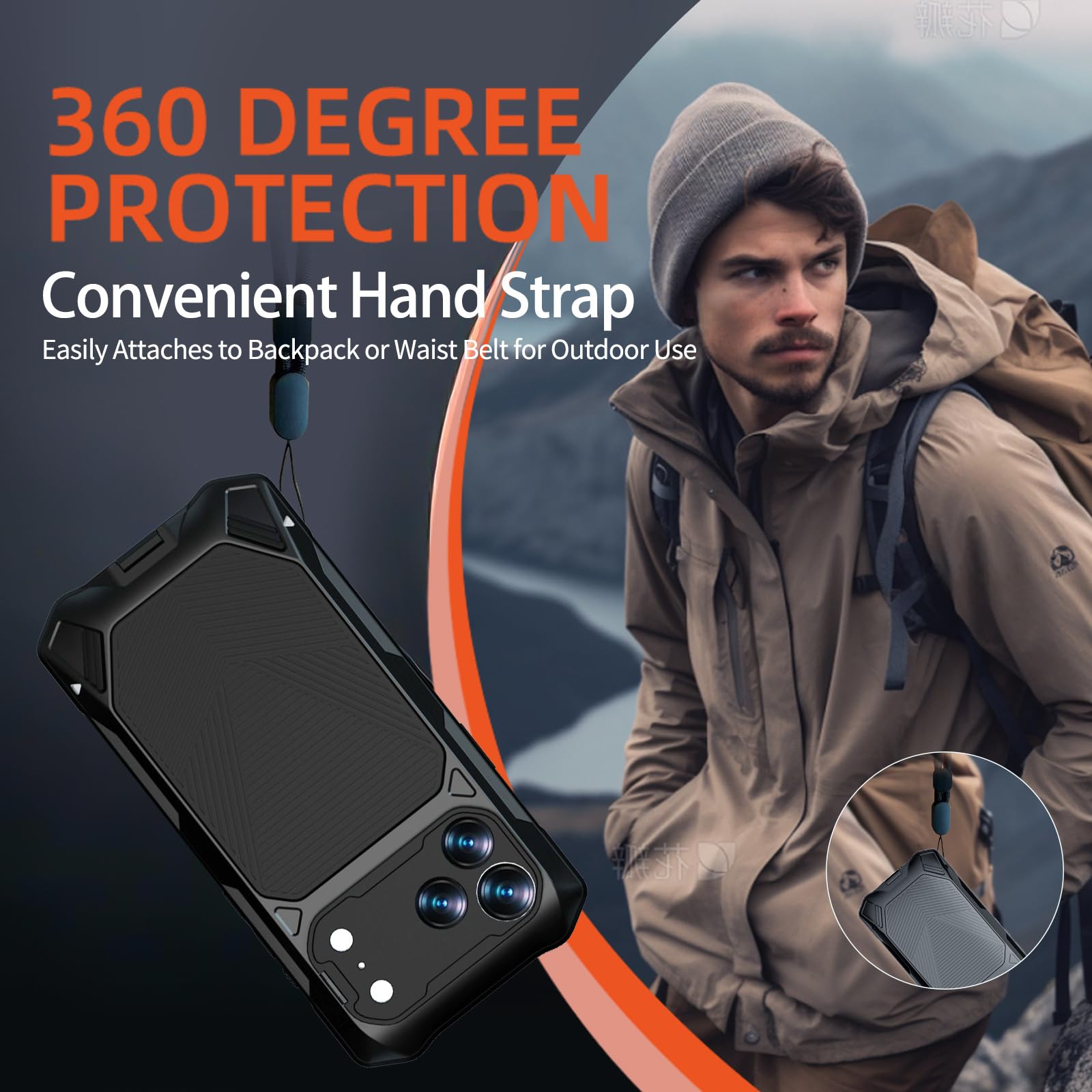 Metall Hülle für iPhone 17 Pro Max/17 Pro/17 Air/17, Militärisch Schwerlast rutschfeste Ganzkörper Schutzhülle mit Objektiv Ständer Handyhülle,Blau,17 ProMax
