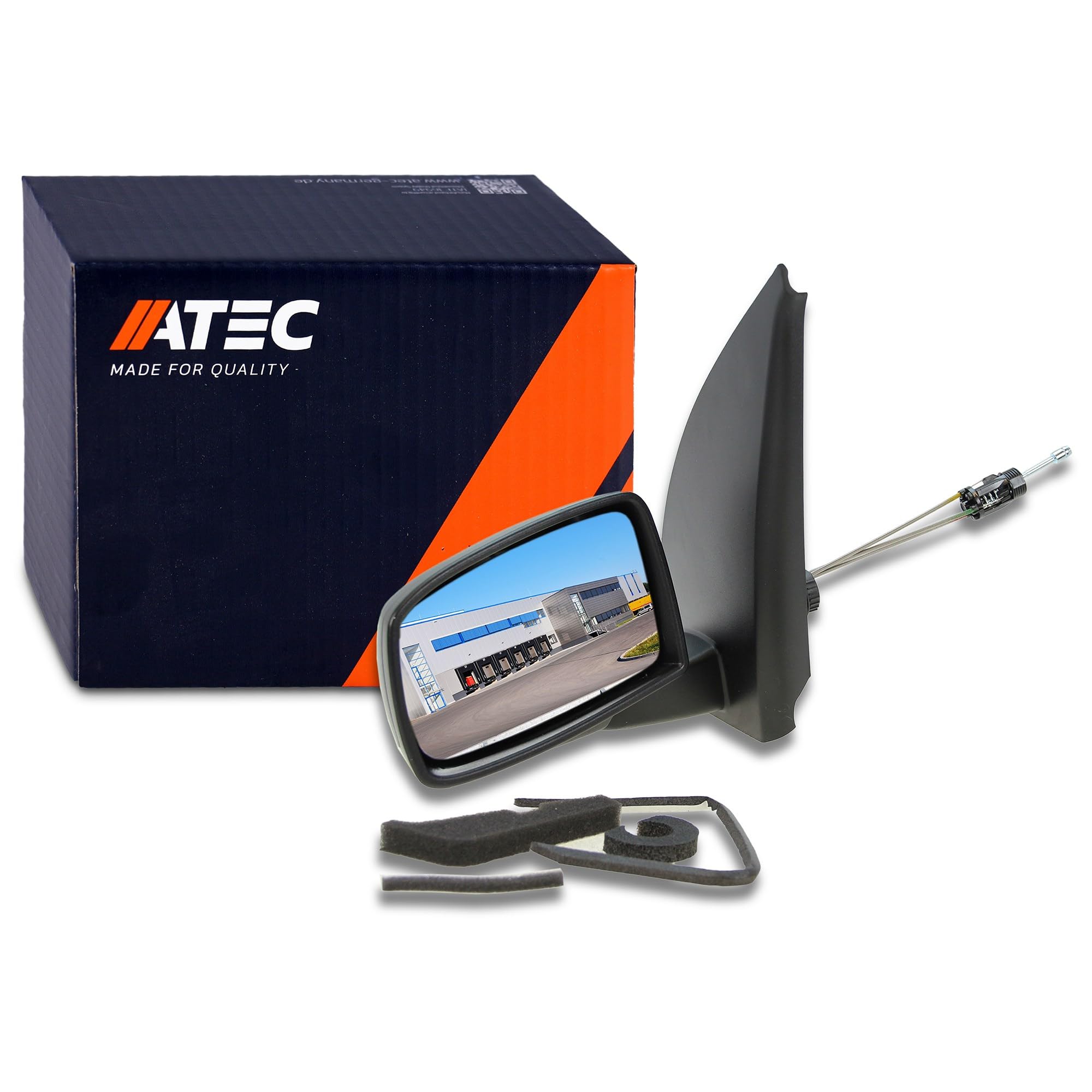 ATEC Germany 1x Specchio retrovisore elettrico lato sinistro convesso Compatibile con FIAT PANDA (169_), PANDA furgone/hatchback (169_)