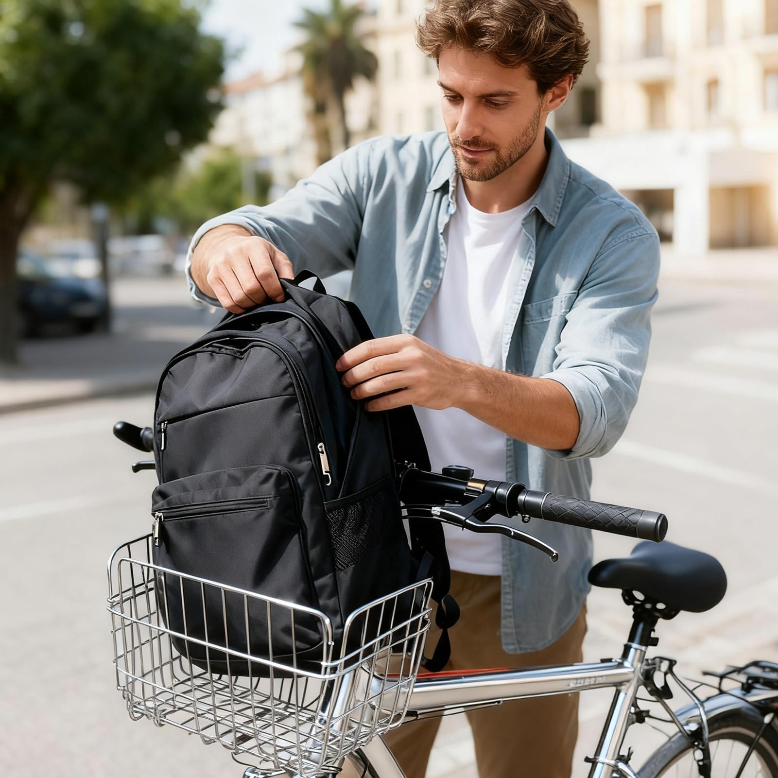Panier avant pour vélo, porte-bagages pliable réglable, panier avant pour vélo électrique - Pour route, montagne, trottinette électrique, adultes