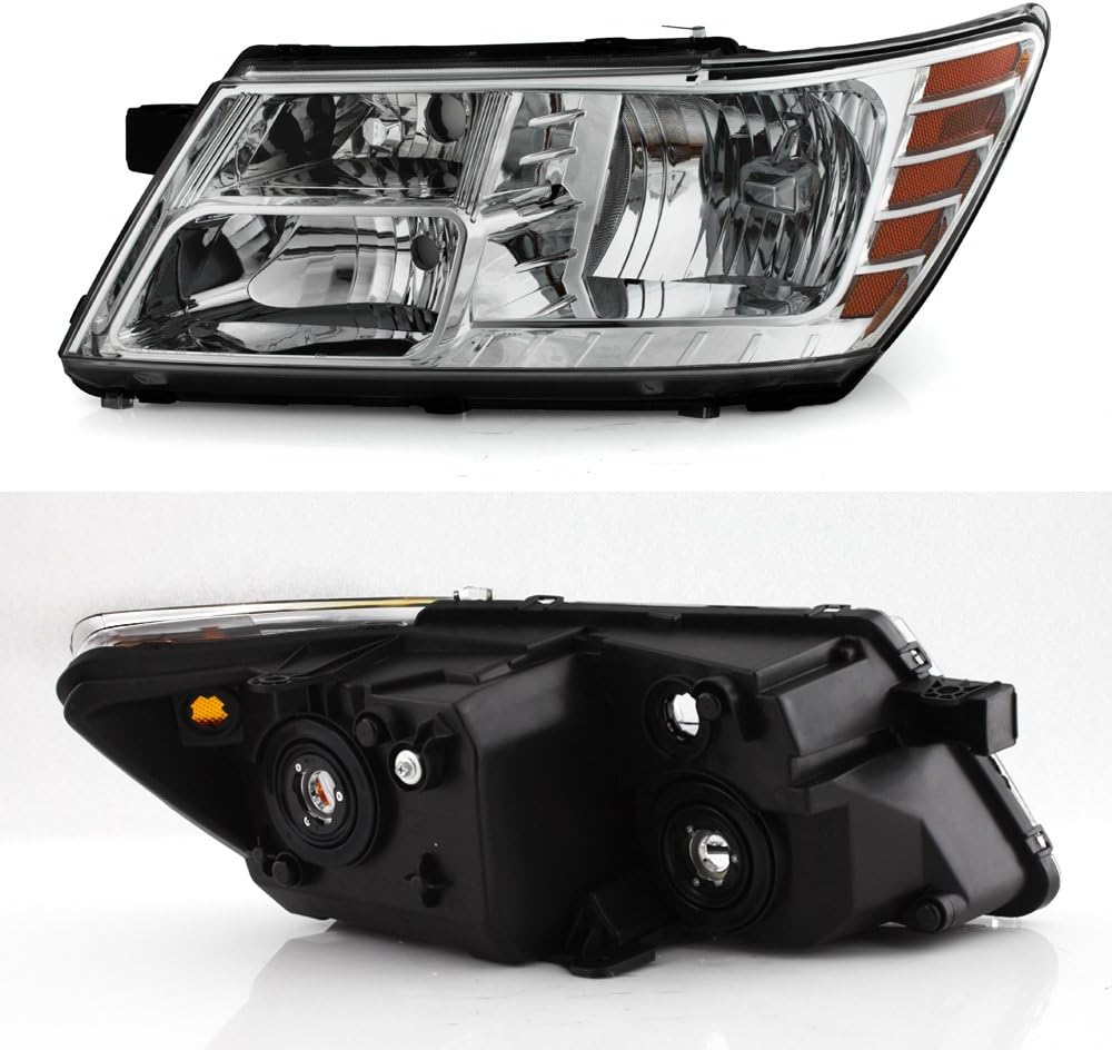 AKKON - For 2009-2020 Dodge Journey Driver + Passenger Headlight Assembly Chrome Housing Clear Lens Full Set