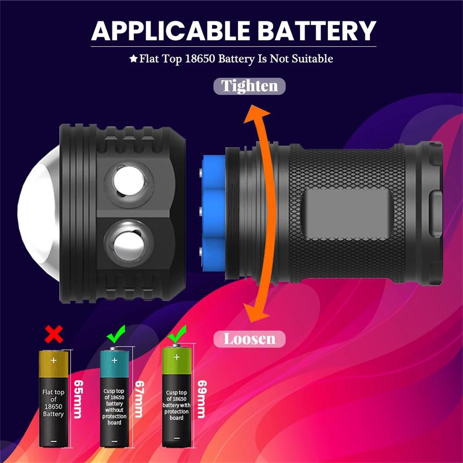 Luce Subacquea, Luce Fotografica Subacquea Professionale 10000LM 50W COB Lampada Perline Torcia Elettrica IPX8 Immersione Impermeabile per Sport Sottomarini Professionali