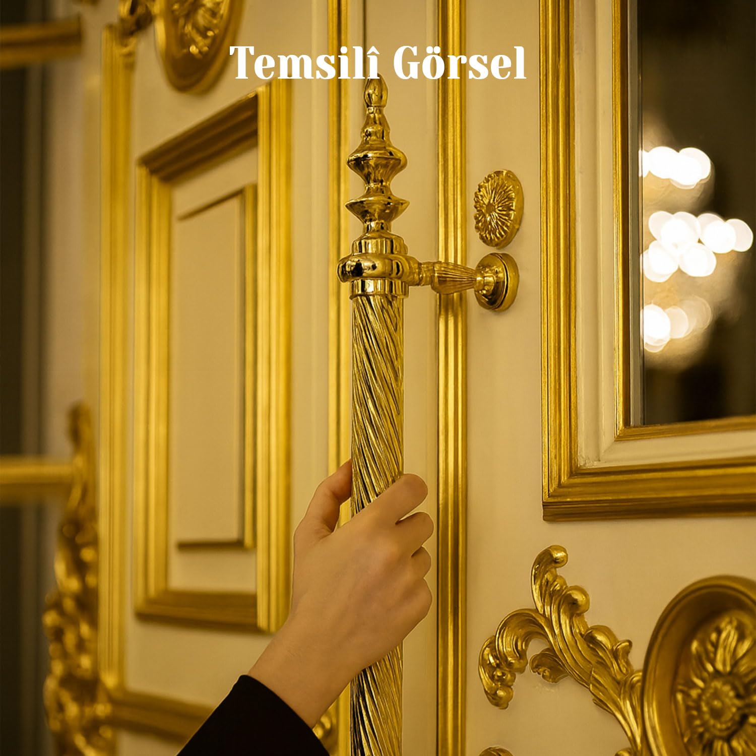 Otağ Gold Altın 60 cm Kapı Çekme Kolu Tutma Kulpu Kulbu Çelik Dış Kapı Tutamağı Sürgülü Lüks Model