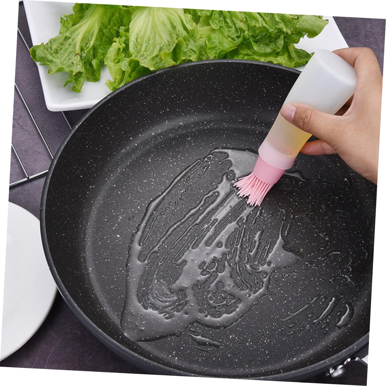 Ciieeo 3pcs Silicone Oil Bottle Brush Food-grade Kitchen Tools for Barbecue and Baking Easy to Dispenser Random Colors