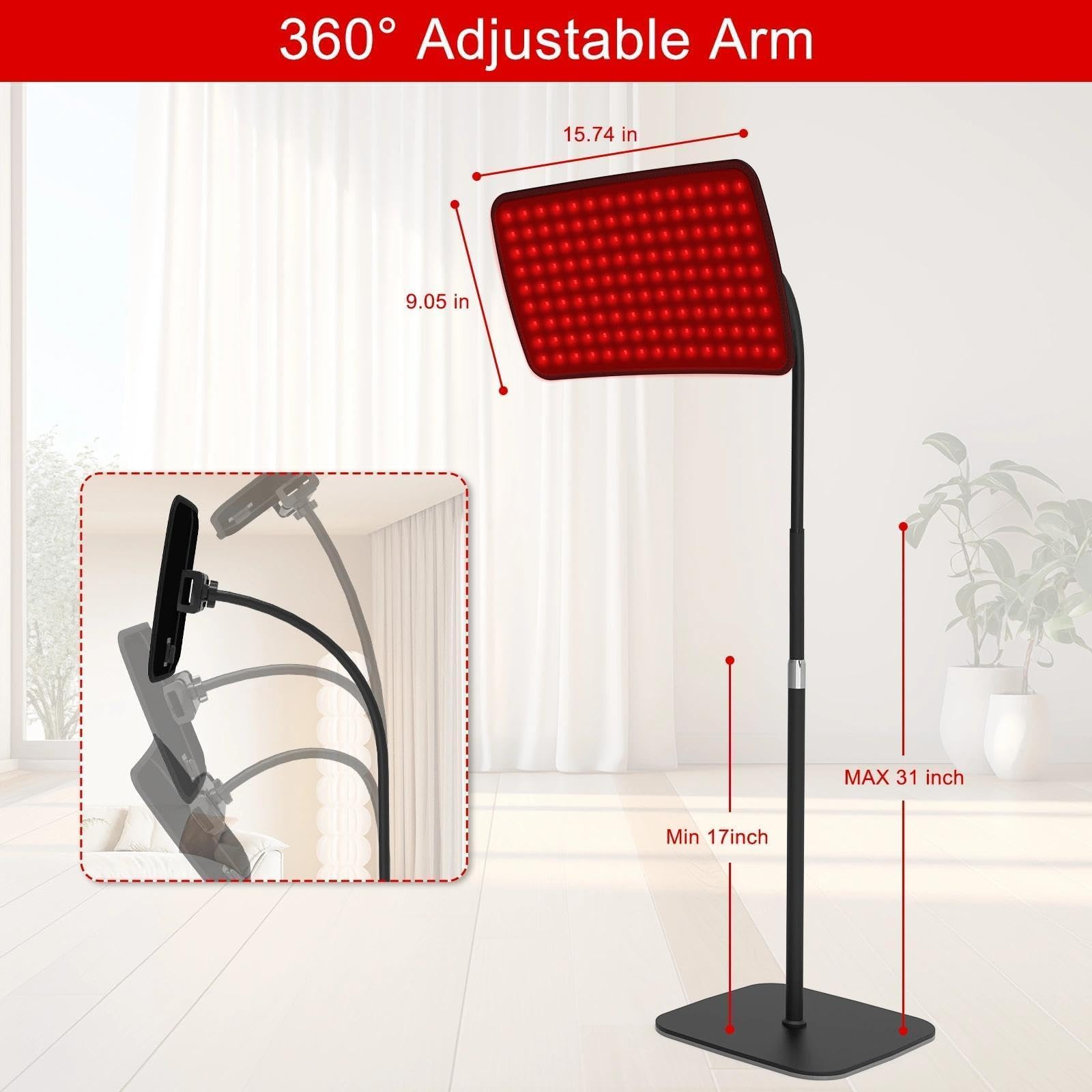 Luce rossa per viso e corpo, lampada a luce infrarossa 2 in 1 e cuscinetto avvolgente indossabile, impulso 10 Hz 660 nm 850 nm dispositivo per alleviare il dolore al corpo e alla schiena