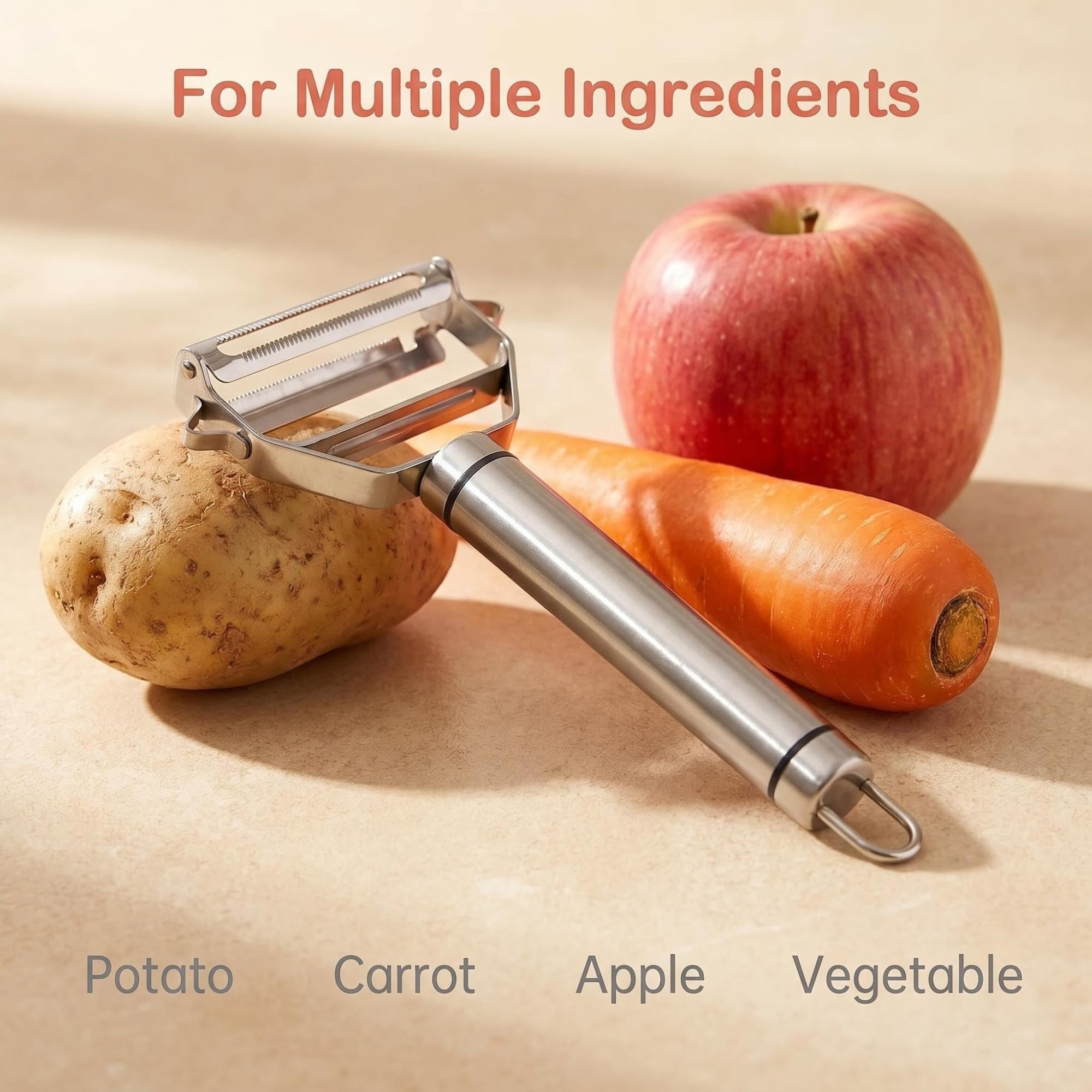 Éplucheur de Légumes Et de Pommes de Terre en Acier Inoxydable, Éplucheur À Julienne Multifonctionnel avec Lame Tranchante Et Poignée Ergonomique for Fruits, Légumes - Outil de Cuisine(3 sets)