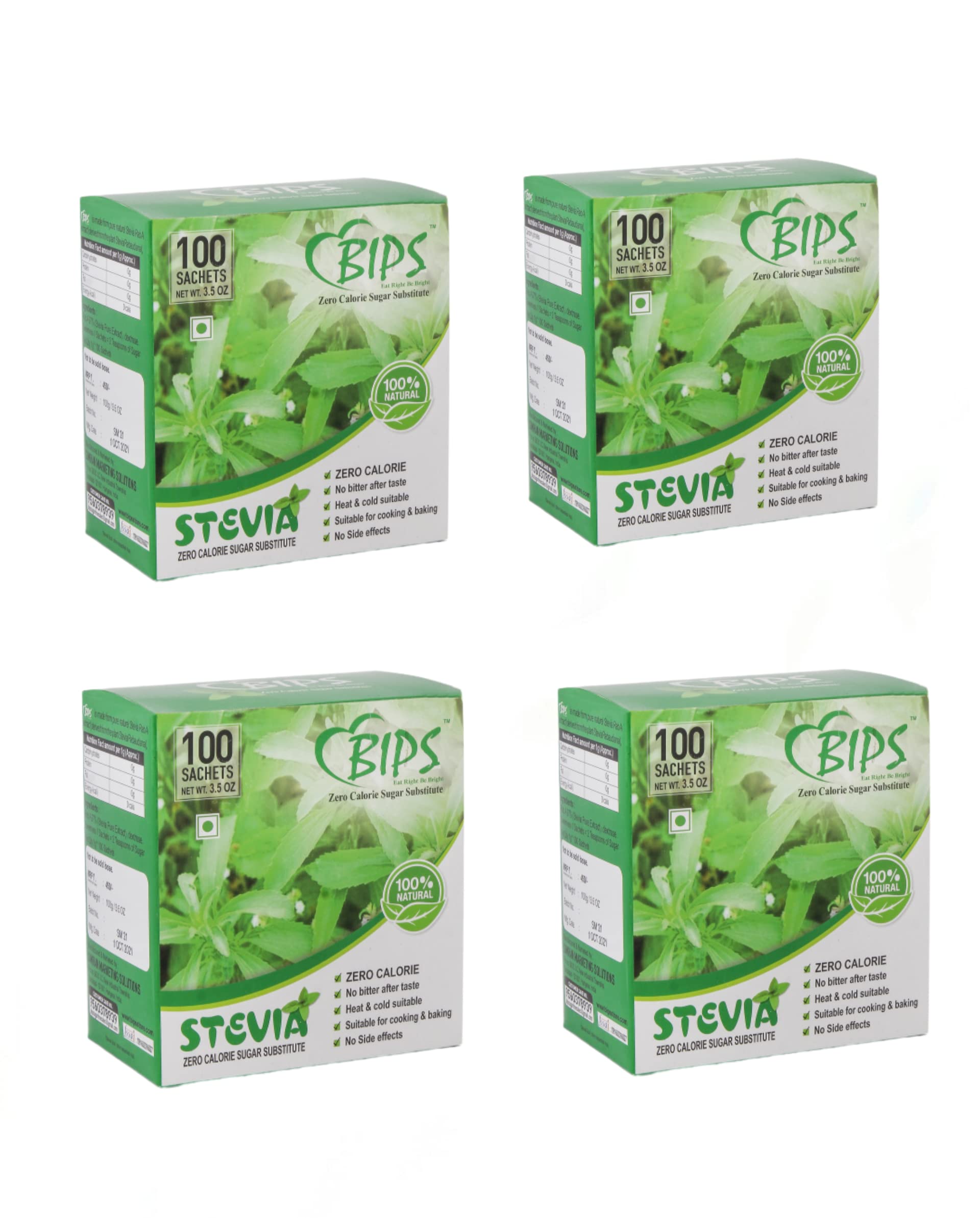 bips stevia powder 100 sachets box pack of 4 (B0BGCCPSSV) Amazon Price History, Amazon Price Tracker